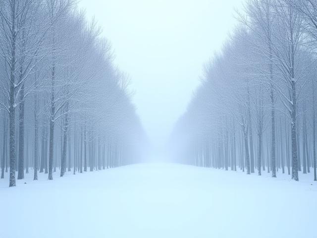Snow-covered trees in Hokkaido, Japan