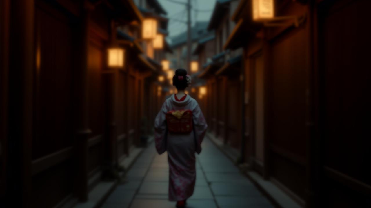 Geisha walking through Gion district, Kyoto