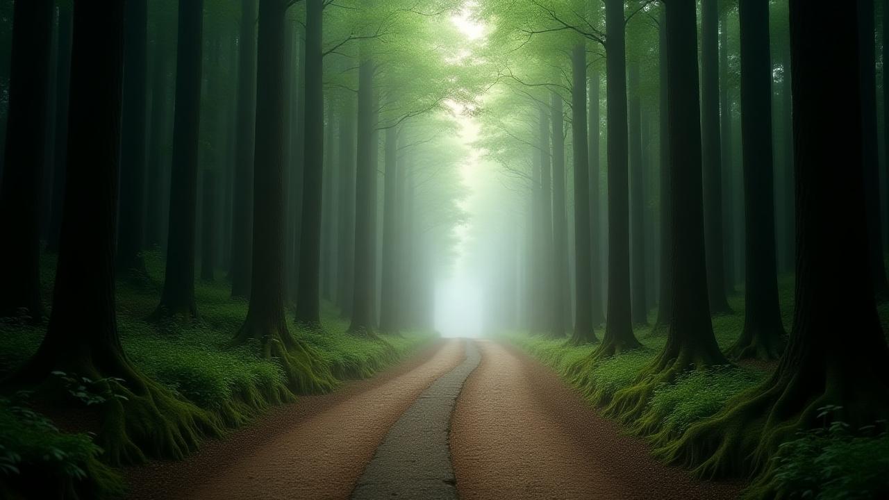 Pilgrimage path with mossy stones and cedar trees in Shikoku