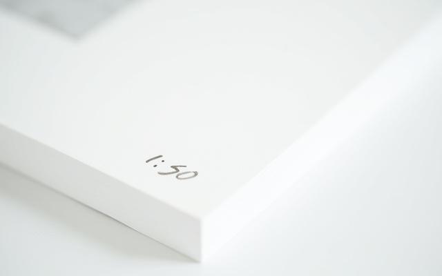 Close-up of an artist's signature and edition number on the border of a fine art print.