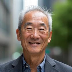 Portrait of Kenji Tanaka, a friendly Japanese photography guide, smiling