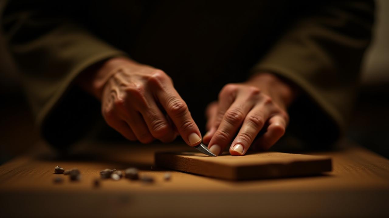 Student portrait of an elderly artisan in a traditional Japanese workshop