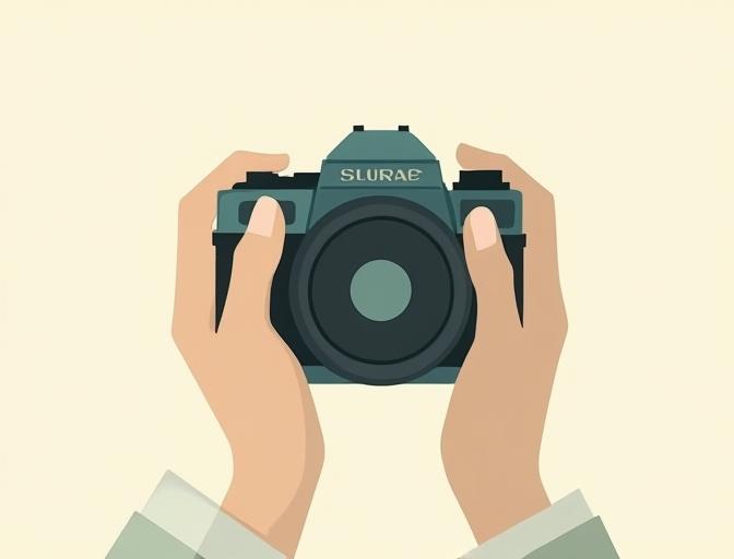 A photographer thoughtfully composing a shot of a traditional Japanese tea garden, emphasizing minimalist aesthetic.