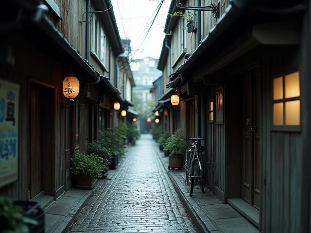 田中氏のプロジェクト『路地の記憶』の主要な写真。静かな裏路地の光景